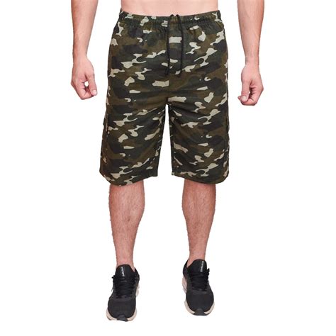 Kit Bermudas Shorts Sarja Brim Masculino Camuflada Militar Cargo