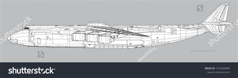 Antonov An 225 Mriya Cossack Vector Drawing Royalty Free Stock