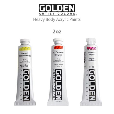 Golden Heavy Body Acrylics Transparent Yellow Iron Oxide Oz Tube