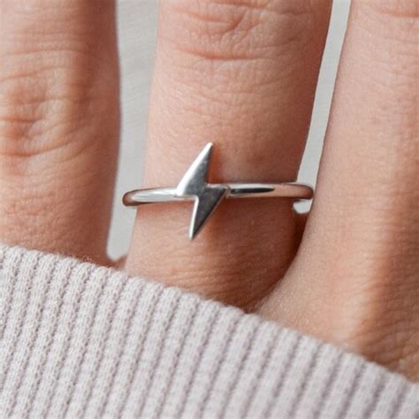 Lightning Ring Lightning Bolt Ring Sterling Silver Lightning Etsy