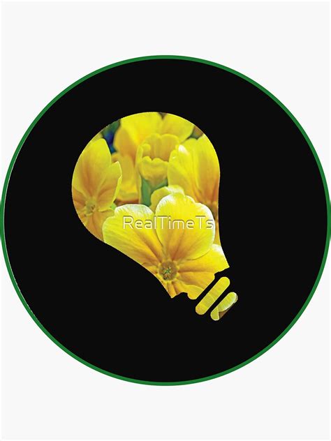 Light Bulb With Yellow Flowers Sticker For Sale By Realtimets Redbubble