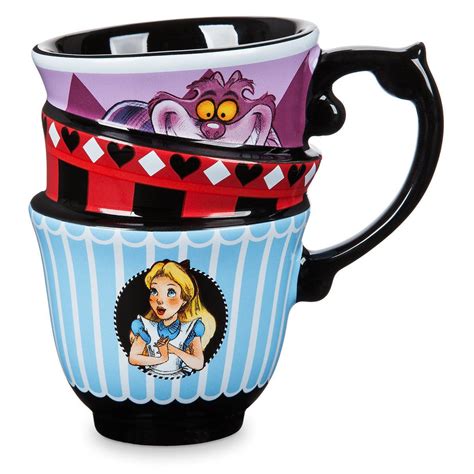 Disney Store Alice In Wonderland Teacup Mug Cheshire Cat White Rabbit