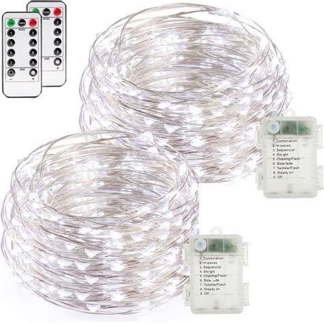 LED Fairy String Lights16.4ft Silver Wire LED Fairy String Lights with ...