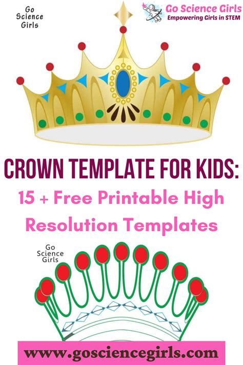 Crown Template For Kids : 15 + Free Printable High Resolution Templates - Go Science Girls ...