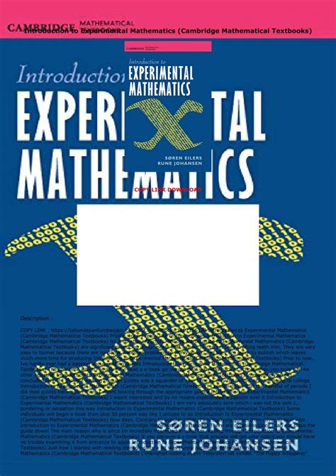 FULL DOWNLOAD (PDF) Introduction to Experimental Mathematics (Cambridge ... 
