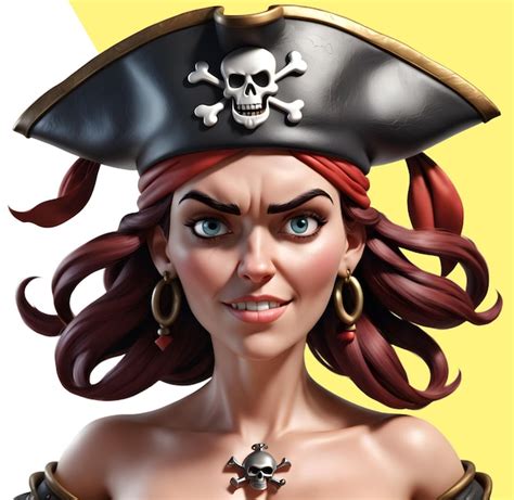 Premium Psd D Pirate Woman Character