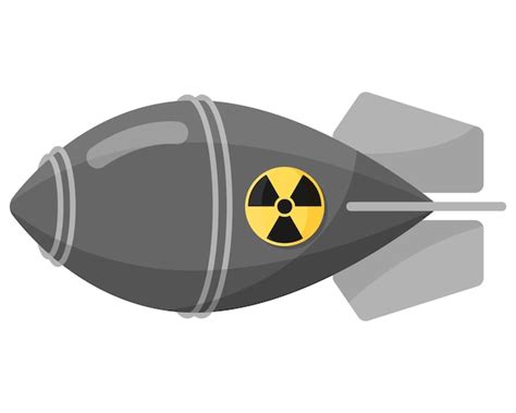 Szara bomba nuklearna lub atomowa lub głowica z ikoną znak ...