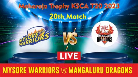 🔴live Mangalore Dragons Vs Mysore Warriors Md Vs Mw Live Score