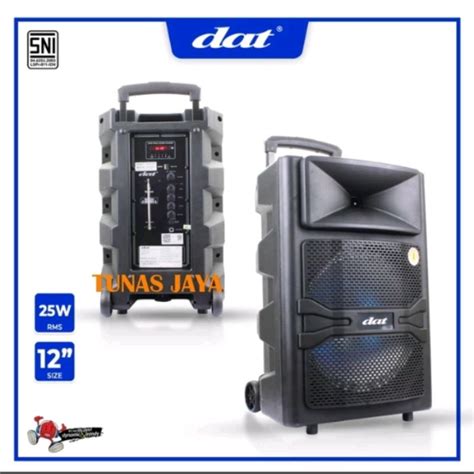 Jual Speaker Aktif Bluetooth Portable DAT DT 1210FT 12 Inch Dgn 2 Mic