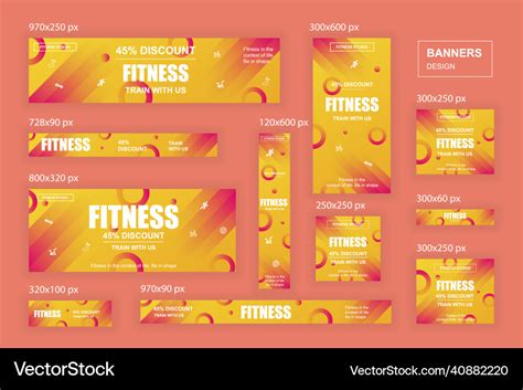 Collection Web Banners Different Sizes For Mobile Vector Image