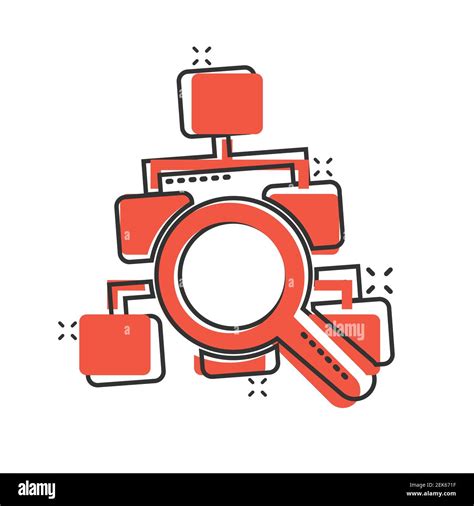 Icono de diagrama de jerarquía en estilo cómico Estructura búsqueda