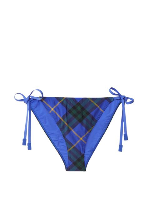 Burberry Checked Bikini Briefs Blue FARFETCH