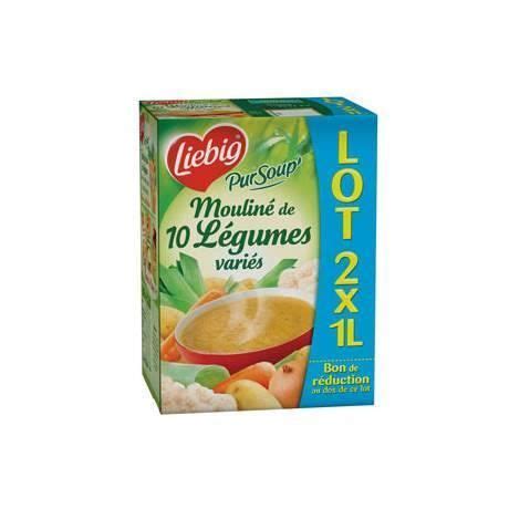 Liebig Pursoup mouliné 10 légumes variés 2 x 1 L Achat Vente