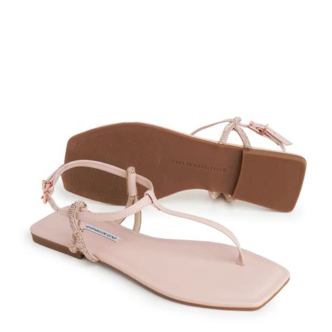 Rasteira Sandália Nude Baby Brilho Lateral e Pingente Ouro TRAPANI