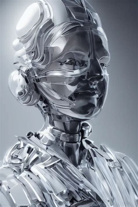 Mechanical Realistic Female Elegant Modern Android Stable Diffusion