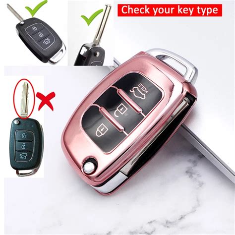 TPU Car Folding Key Case Cover Keychain For Hyundai I10 I20 Ix25 Ix35