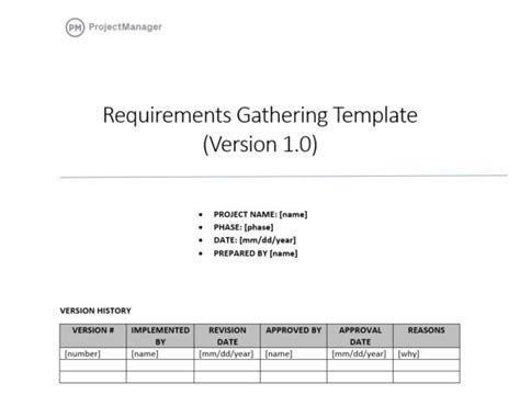 Requirements Gathering Template for Word (Free Download)