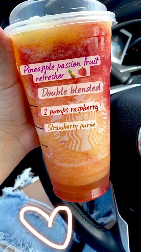 Pineapple Strawberry 🍍🍓 Starbucks Recipe Summer Starbucks Drink