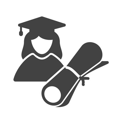 Female Graduate Glyph Black Icon 8308747 Vector Art At Vecteezy