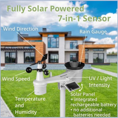 Station météo solaire 4CAST XL 8 jours WLAN 7 en 1 BRESSER Loisir