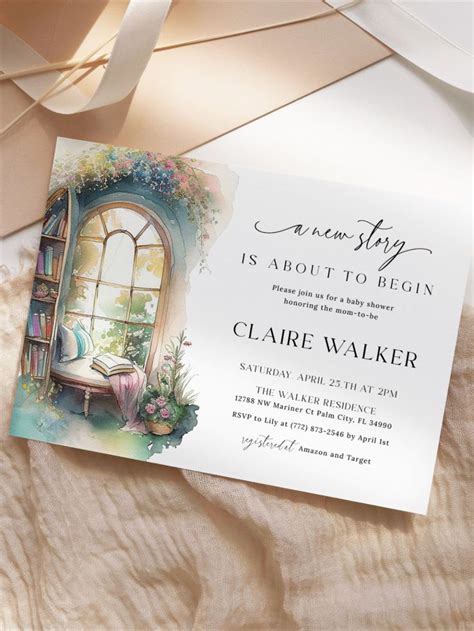 Storybook Baby Shower Invitation Editable Book Themed Bridal Shower