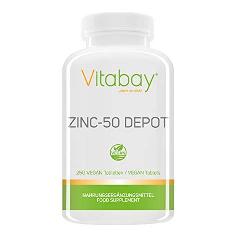 Vitabay Zinkgluconat Hochdosiert 50 Mg 250 VEGANE Tabletten 500