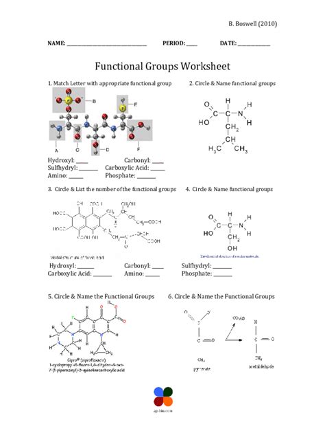 Fillable Online Functional Groups Worksheet Fax Email Print Pdffiller