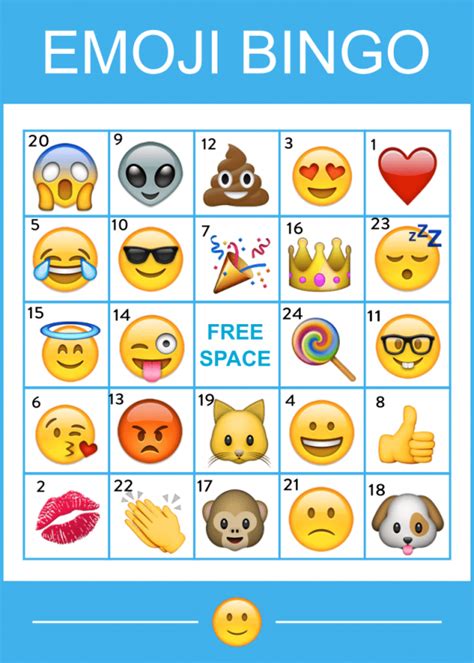 Free Printable Emoji Bingo Cards • Free-Printables.com