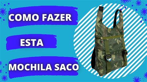 COMO FAZER MOCHILA SACO NUM PASSO A PASSO SIMPLES E RÁPIDO YouTube