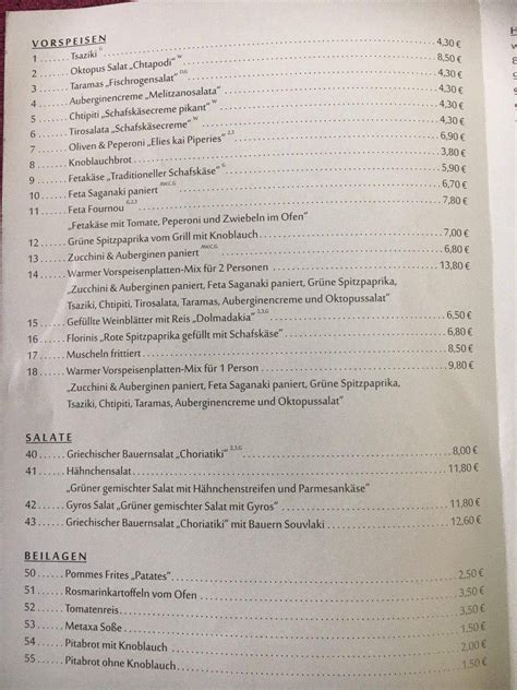 Speisekarte Von Taverne Akropolis Beim Gasthaus Schmaus Restaurant Erdweg