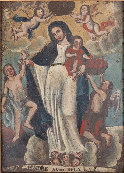 Mexican School 19th Century La Madre Santisima De La Luz 19th