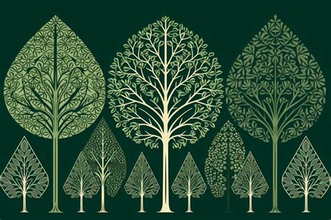 Premium AI Image | trees in a forest vector art illustration