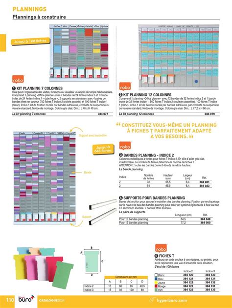 HYPERBURO CHOLET BANDE PLANNING NOBO MÉTAL FICHE INDICE 2 32 FENTES