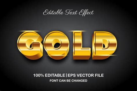 Gold 3d Editable Text Effect Graphic By Nyco Art · Creative Fabrica