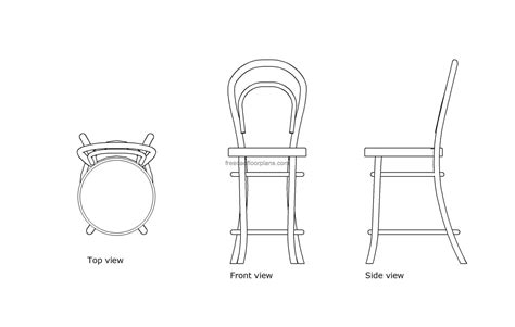 Thonet Bar Stool, AutoCAD Block - Free Cad Floor Plans