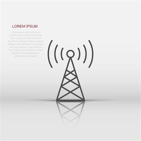 Premium Vector Antenna Tower Icon In Flat Style Broadcasting Vector