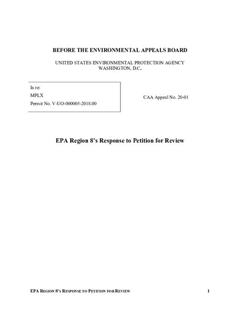 Fillable Online Yosemite Epa Epa Region S Response To Petition For