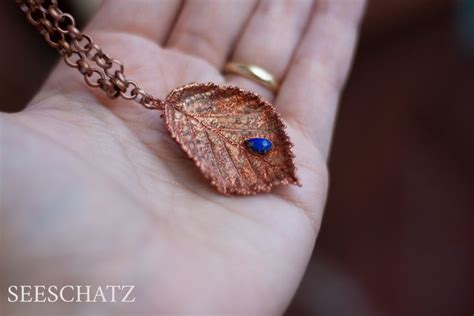 Kette Mit Blattanh Nger Echtes Blatt Als Kette Elfen Schmuck Boho