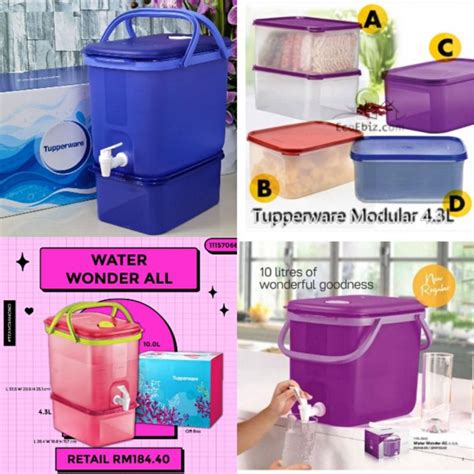 Red Purple Royale Blue Water Wonder All Tupperware Rectangular Water