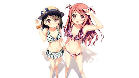 Girls Nenme No Houkago Bikini Black Hair Blush Bow Breasts Cleavage