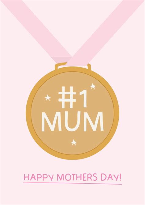 Cute Mothers Day Card 1 Mum Medal Thortful