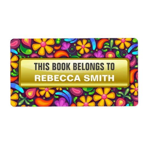 Personalized Book Labels | Floral Bookplate Label | Zazzle.com