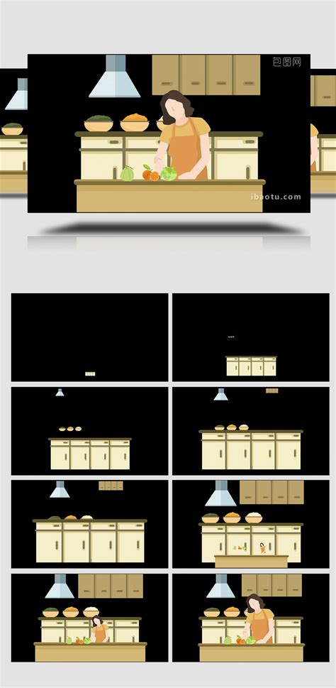 Easy To Use Cartoon Mg Animation Combination Illustration Kitchen