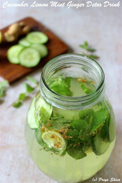 Cucumber Lemon Mint Ginger Detox Drink - PRIYA KITCHENETTE