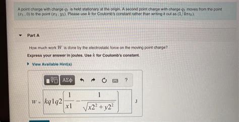 Solved Two Stationary Positive Point Charges Charge 1 Of