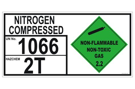 Nitrogen Compressed Gas Cylinder Shoulder Label, SKU:, 55% OFF