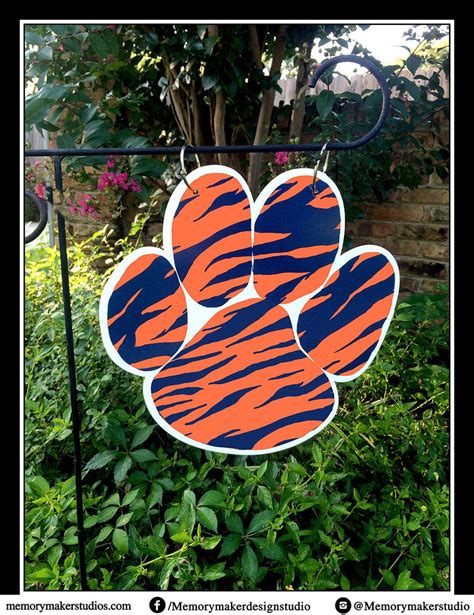 Auburn Tigers Paw Print Lawn And Garden Flag Tiger Print Etsy