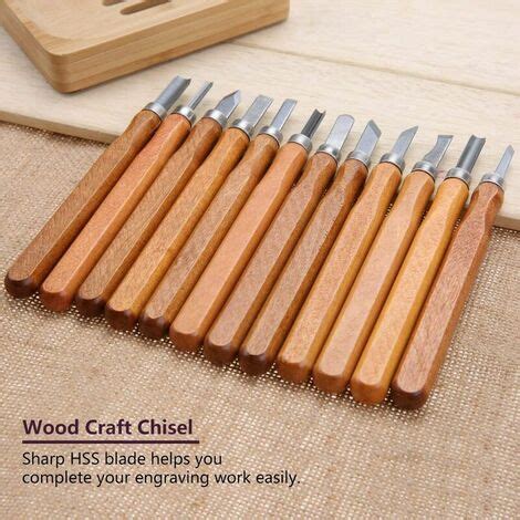 Kit Ciseau Bois 13pcs outils de sculpture sur bois ensemble couteau à