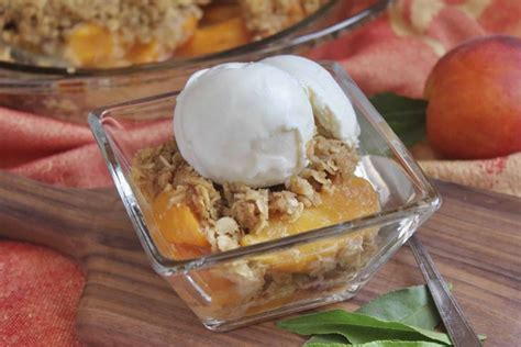 Peach Crisp Using Fresh Canned Or Frozen Peaches In 2024 Peach Crisp Homemade Custard