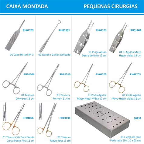 Caixa Para Pequenas Cirurgias Rhosse Instrumentos E Equipamentos